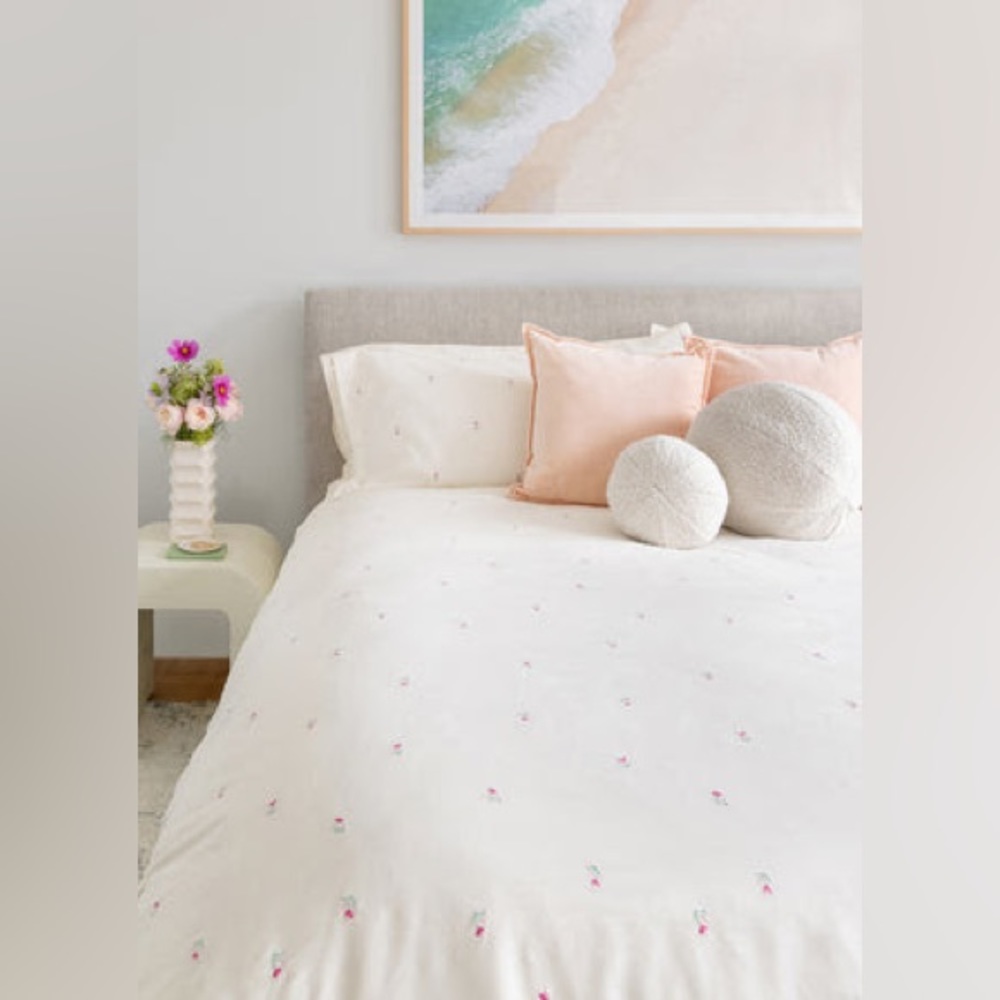 Something Navy embroidered duvet and sham set